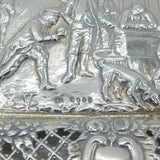 Victorian Sterling Silver Pub Tavern Scene Tray or Dish 1890 London Antique