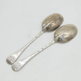 George I Pair of Sterling Silver Hanoverian Tablespoons Antique 1718 London Charles Jackson