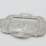 Victorian Sterling Silver Pub Tavern Scene Tray or Dish 1890 London Antique
