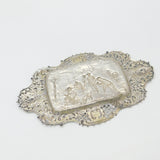 Victorian Sterling Silver Pub Tavern Scene Tray or Dish 1890 London Antique
