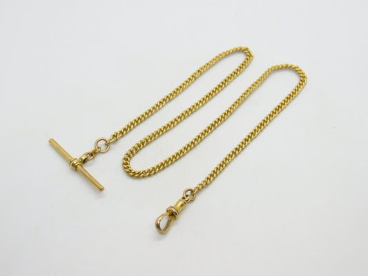 9ct Gold Albert Watch Chain Necklace 36.6cm / 14.4" Antique Art Deco c1920