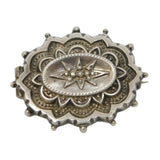 Victorian Sterling Silver Star Form Reverse Locket Brooch Antique c1880