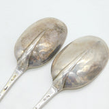 George I Pair of Sterling Silver Hanoverian Tablespoons Antique 1718 London Charles Jackson