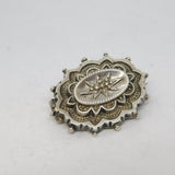 Victorian Sterling Silver Star Form Reverse Locket Brooch Antique c1880