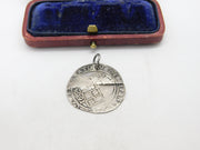 Early Sterling Silver King James I Sixpence Coin Fob Pendant 1704 Antique