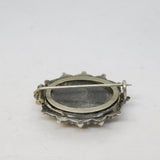 Victorian Sterling Silver Star Form Reverse Locket Brooch Antique c1880