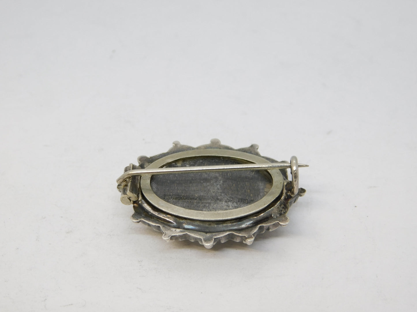 Victorian Sterling Silver Star Form Reverse Locket Brooch Antique c1880