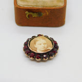 Victorian 9ct Gold, Garnet & Mother of Pearl Locket Pendant Antique c1860