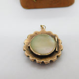 Victorian 9ct Gold, Garnet & Mother of Pearl Locket Pendant Antique c1860