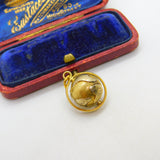14ct Yellow Gold Rotating Globe Geographical Charm or Pendant Vintage c1970