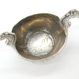 Norwegian Pair of .830 Silver Viking Ship Salt Cellars Antique c1930 Art Deco