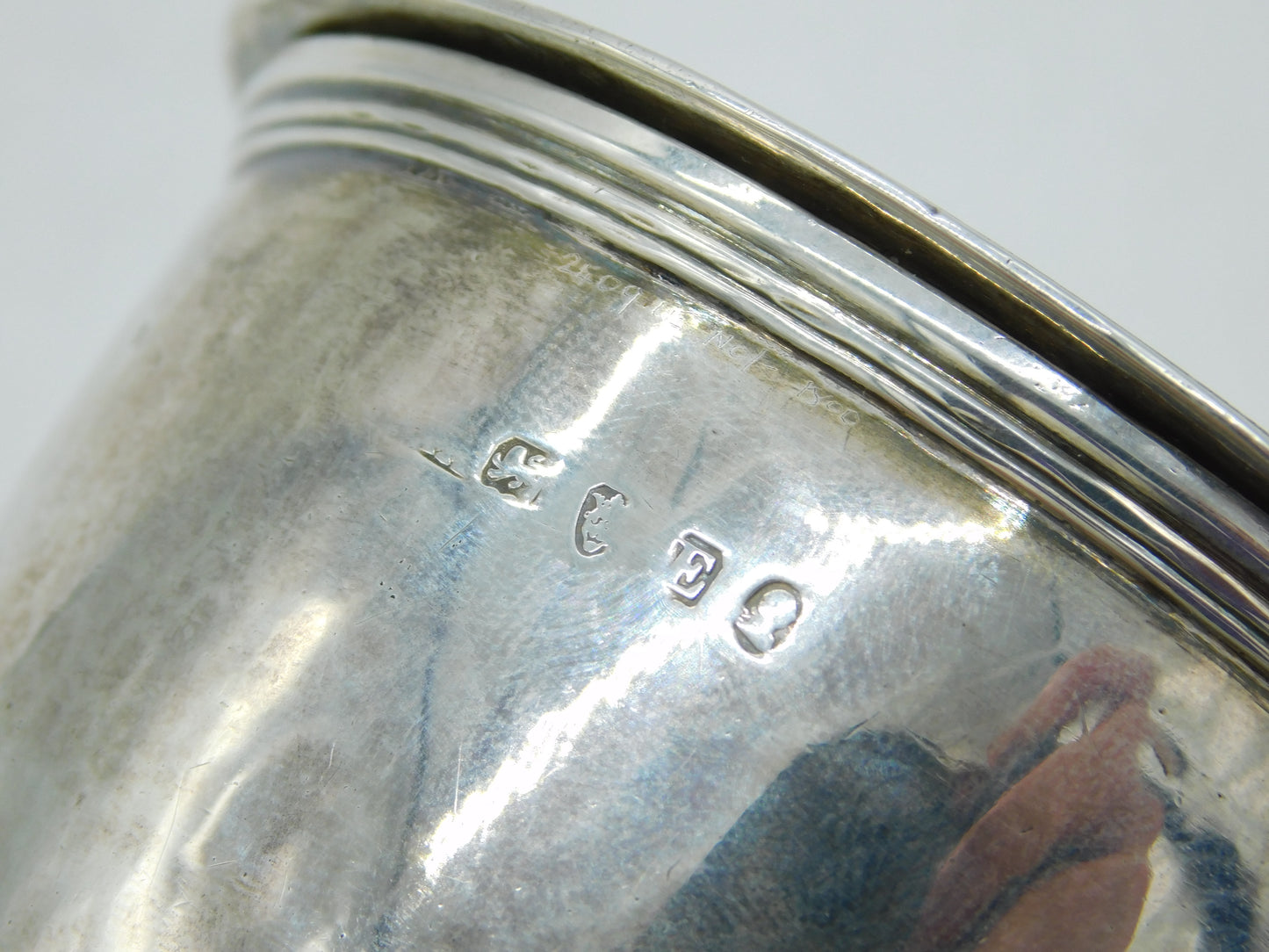 George III Sterling Silver Fluted Heraldic Crest Wine Funnel Antique 1800 London