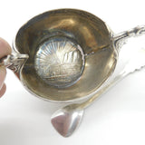Norwegian Pair of .830 Silver Viking Ship Salt Cellars Antique c1930 Art Deco