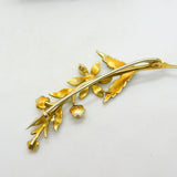 Edwardian 9ct Yellow Gold Seed Pearl Set Spring Flower Brooch Antique c1910