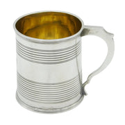 George IV Sterling Silver Lined Pattern Christening Mug Antique 1826 London