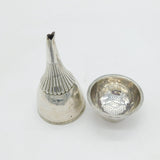 George III Sterling Silver Fluted Heraldic Crest Wine Funnel Antique 1800 London
