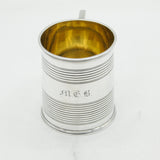 George IV Sterling Silver Lined Pattern Christening Mug Antique 1826 London