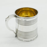 George IV Sterling Silver Lined Pattern Christening Mug Antique 1826 London