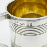 George IV Sterling Silver Lined Pattern Christening Mug Antique 1826 London