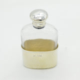 Victorian Arts & Crafts Sterling Silver Gilt Glass Hip Flask Antique 1889 London