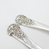 Victorian Sterling Silver Green Man Terminal Salad Servers 1896 Birmingham