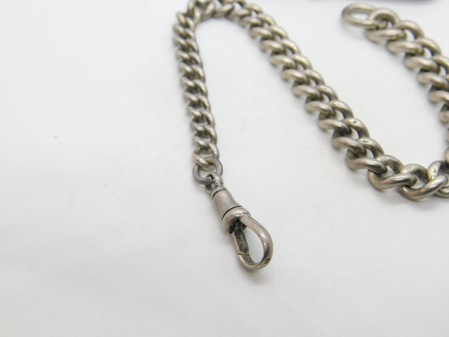 Sterling Silver Graduating Link Albert Watch Chain 1920 Birmingham Antique