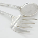 Victorian Sterling Silver Green Man Terminal Salad Servers 1896 Birmingham
