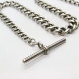 Victorian Sterling Silver Graduating Albert Watch Chain 1897 Birmingham Antique