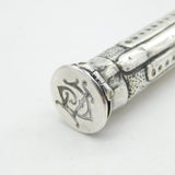Victorian Large Sterling Silver Camel Top Floral Pen Case Antique 1894 Birmingham