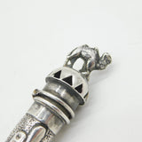 Victorian Large Sterling Silver Camel Top Floral Pen Case Antique 1894 Birmingham