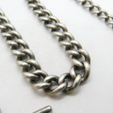Victorian Sterling Silver Graduating Albert Watch Chain 1897 Birmingham Antique