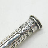Victorian Large Sterling Silver Camel Top Floral Pen Case Antique 1894 Birmingham