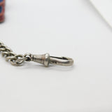 Victorian Sterling Silver Graduating Albert Watch Chain 1897 Birmingham Antique