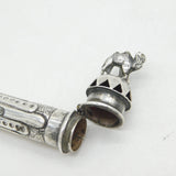 Victorian Large Sterling Silver Camel Top Floral Pen Case Antique 1894 Birmingham