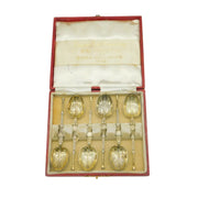 King Edward VI Sterling Silver Coronation Anointing Teaspoons Antique 1902