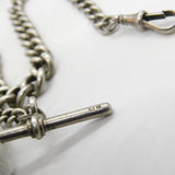 Victorian Sterling Silver Graduating Albert Watch Chain 1897 Birmingham Antique