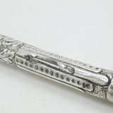 Victorian Large Sterling Silver Camel Top Floral Pen Case Antique 1894 Birmingham