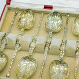 King Edward VI Sterling Silver Coronation Anointing Teaspoons Antique 1902