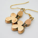 Victorian 9ct Rose Gold & Doublet Opal Set Floral Drop Earrings c1880 Antique