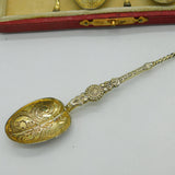 King Edward VI Sterling Silver Coronation Anointing Teaspoons Antique 1902