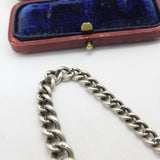 Edwardian Sterling Silver Graduating Albert Watch Chain & Locket 1908