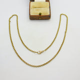 9ct Yellow Gold Cable Link Cain Necklace 49.2cm / 19.3" Vintage c1980