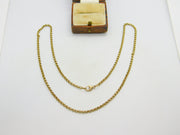 9ct Yellow Gold Cable Link Cain Necklace 49.2cm / 19.3" Vintage c1980