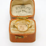 Georgian 18ct Yellow Gold Monogram Mourning Ring Antique 1823 London