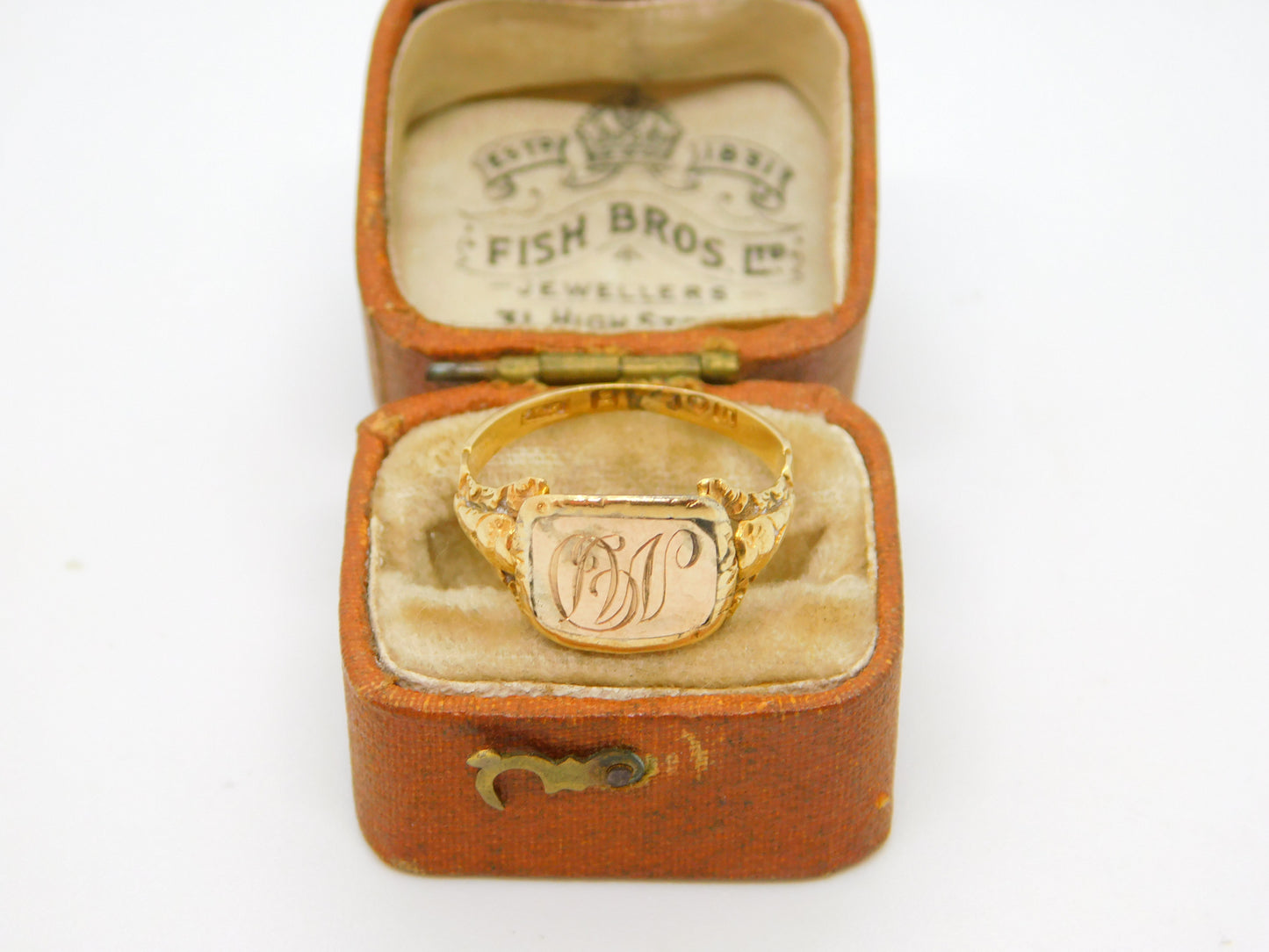 Georgian 18ct Yellow Gold Monogram Mourning Ring Antique 1823 London