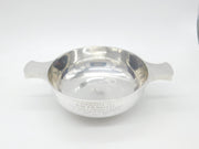Large Sterling Silver Drinking Quaich Antique 1921 Birmingham Engraved