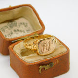 Georgian 18ct Yellow Gold Monogram Mourning Ring Antique 1823 London