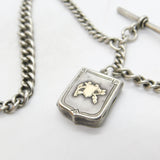 Edwardian Sterling Silver Graduating Albert Watch Chain & Locket 1908
