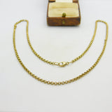 9ct Yellow Gold Cable Link Cain Necklace 49.2cm / 19.3" Vintage c1980
