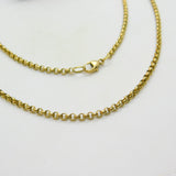 9ct Yellow Gold Cable Link Cain Necklace 49.2cm / 19.3" Vintage c1980